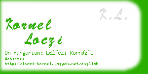 kornel loczi business card